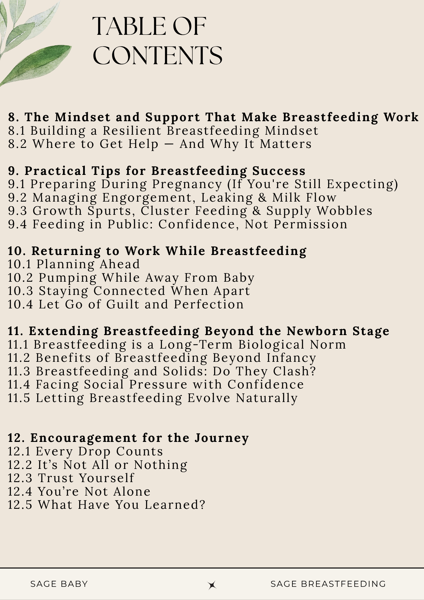 The Sage Baby Breastfeeding Guide