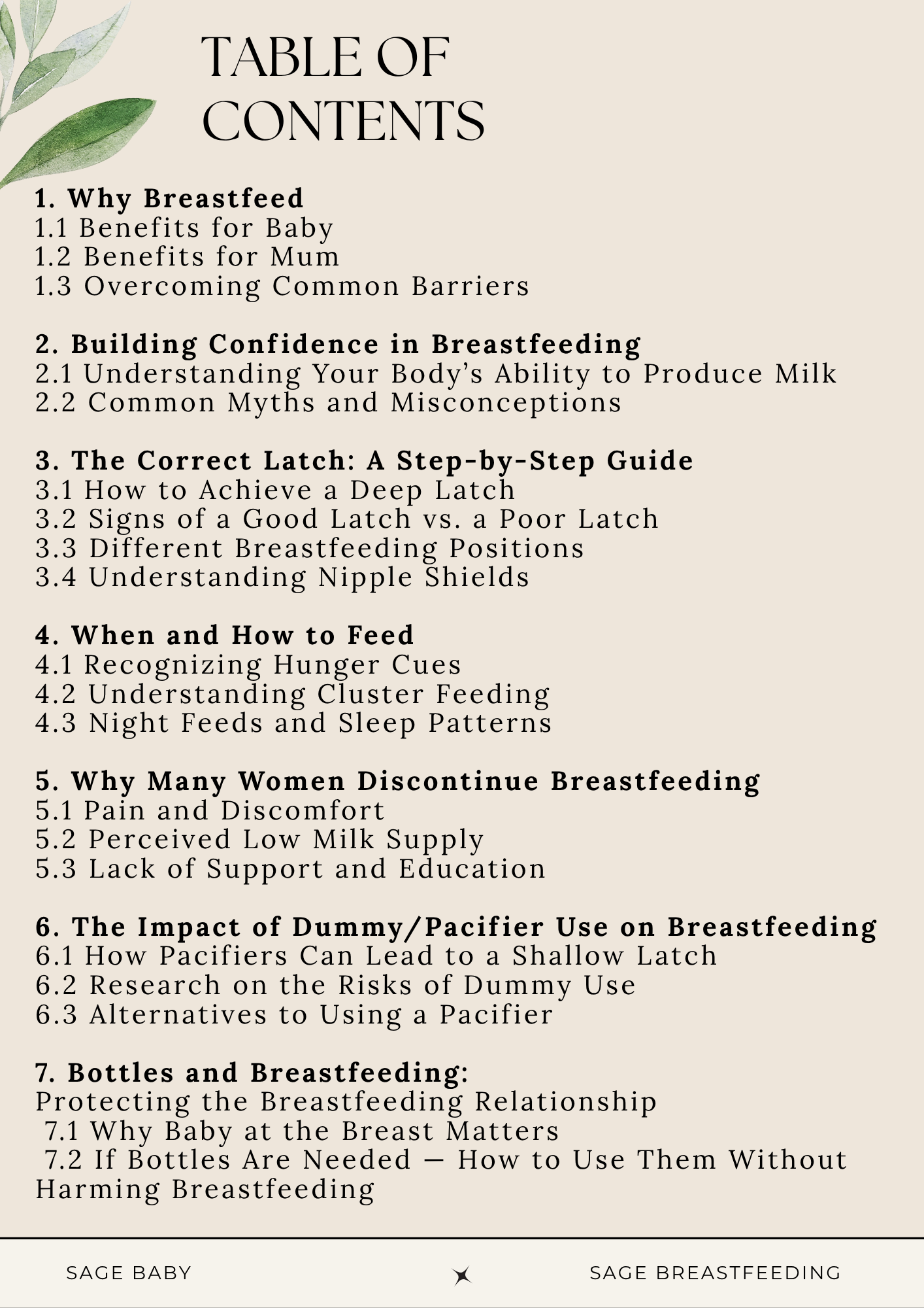 The Sage Baby Breastfeeding Guide